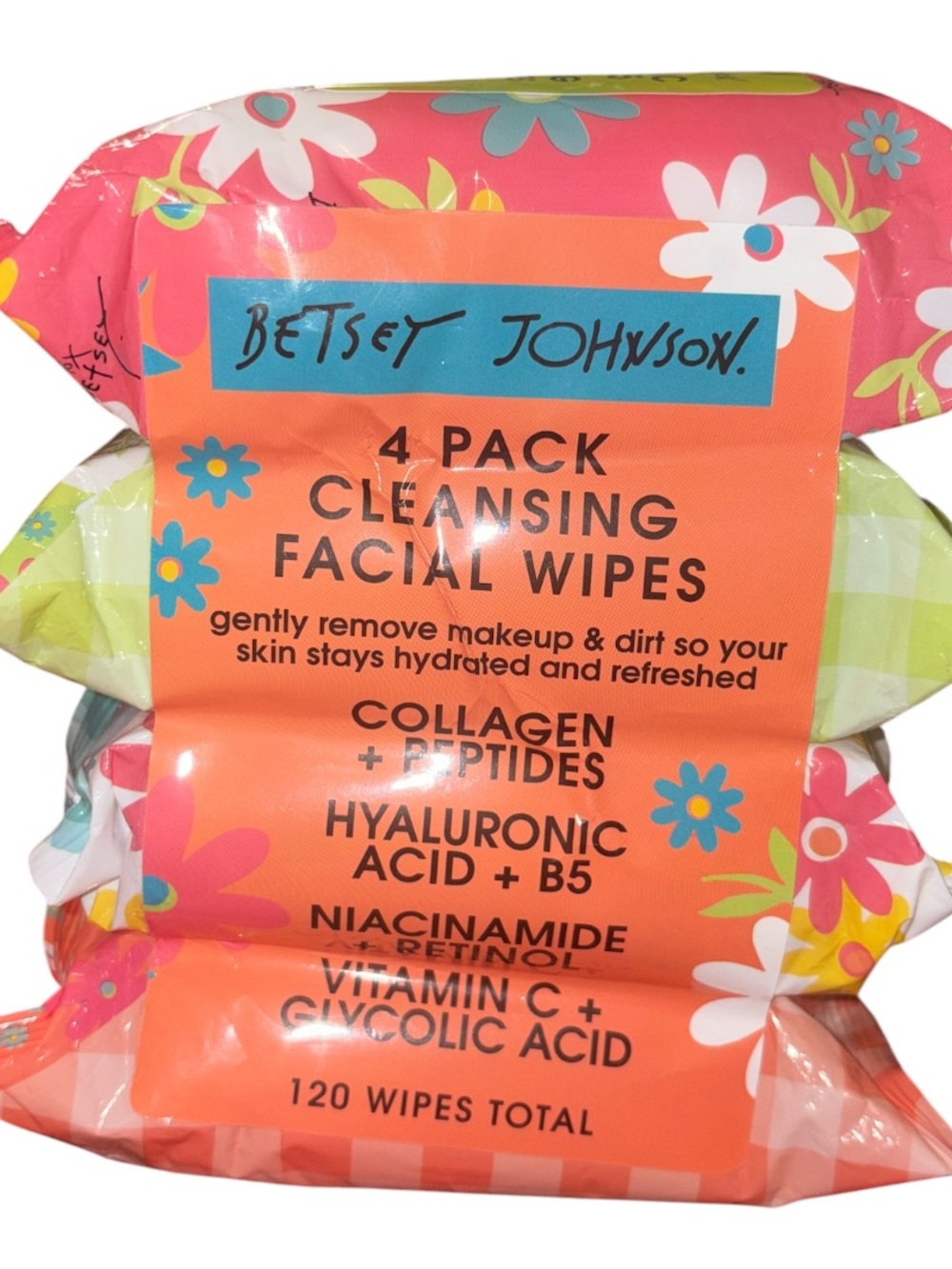 Betsey Johnson Cleansing Facial Wipes - 4 Pack/120 Wipes - Picture 2 of 2